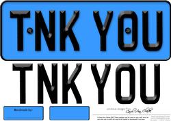 Large Dl Thank You Novelty Number Plate N 3D Decoupage