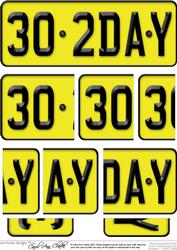 30th Birthday Fun Novelty Number Plate with Side Stacker