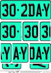 30th Birthday Fun Novelty Number Plate with Side Stacker