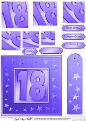 18th Bright Metallic Age Quick Card with Twisted Pyramage