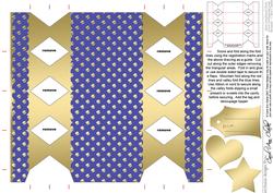 Gold Polka Dots Cracker Shaped Treat or Favour Box