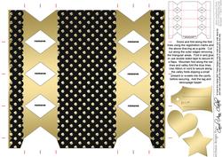 Gold Polka Dots Cracker Shaped Treat or Favour Box