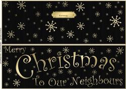 Large Dl Merry Christmas Neighbours Quick Cut and Fold Card