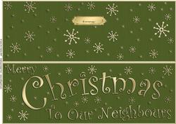 Large Dl Merry Christmas Neighbours Quick Cut and Fold Card