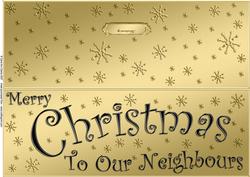 Large Dl Merry Christmas Neighbours Quick Cut and Fold Card