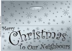 Large Dl Merry Christmas Neighbours Quick Cut and Fold Card