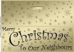 Large Dl Merry Christmas Neighbours Quick Cut and Fold Card