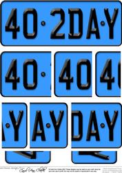 40th Birthday Fun Novelty Number Plate with Side Stacker
