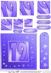 19th Bright Metallic Age Quick Card with Twisted Pyramage