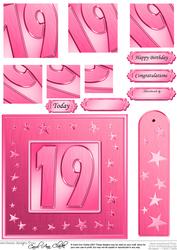 19th Bright Metallic Age Quick Card with Twisted Pyramage