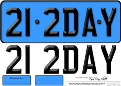 Large Dl 21st Birthday Novelty Number Plate and 3D Decoupage