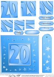 20th Bright Metallic Age Quick Card with Twisted Pyramage
