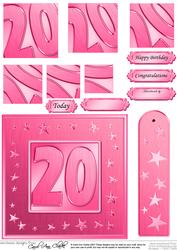 20th Bright Metallic Age Quick Card with Twisted Pyramage