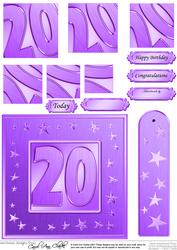 20th Bright Metallic Age Quick Card with Twisted Pyramage