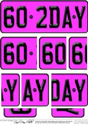 60th Birthday Fun Novelty Number Plate with Side Stacker Top