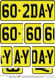 60th Birthday Fun Novelty Number Plate with Side Stacker Top