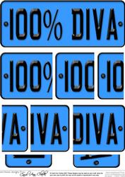 100% Diva Novelty Number Plate with Side Stacker