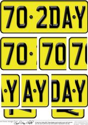 70th Birthday Fun Novelty Number Plate with Side Stacker Top