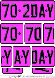 70th Birthday Fun Novelty Number Plate with Side Stacker Top