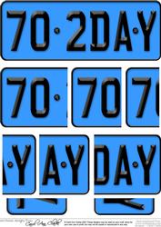 70th Birthday Fun Novelty Number Plate with Side Stacker Top