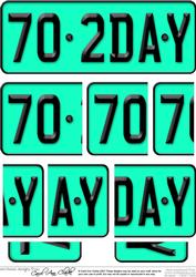 70th Birthday Fun Novelty Number Plate with Side Stacker Top