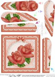 Just Roses Quick Card with Fan Pyramage Topper