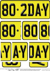 80th Birthday Fun Novelty Number Plate with Side Stacker Top