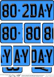 80th Birthday Fun Novelty Number Plate with Side Stacker Top
