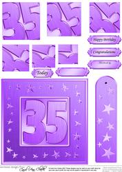 35th Bright Metallic Age Quick Card with Twisted Pyramage