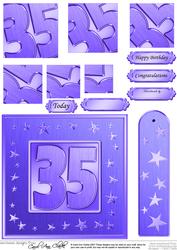 35th Bright Metallic Age Quick Card with Twisted Pyramage
