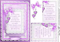 A5 Special Day Lace and Pearls Quick Card with Pyramage