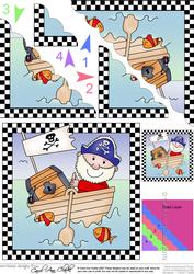 Pirates Ahoy Old Man Seadog Scallop Corner Side Stacker Topper