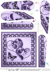 Elegant Romance Quick Card with Fan Pyramage Topper