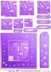 45th Bright Metallic Age Quick Card with Twisted Pyramage