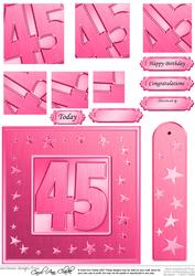 45th Bright Metallic Age Quick Card with Twisted Pyramage
