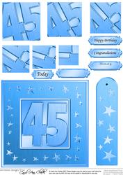 45th Bright Metallic Age Quick Card with Twisted Pyramage