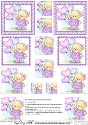 Hunney Bear Rosie has Pretty Balloons - Pyramage sheet