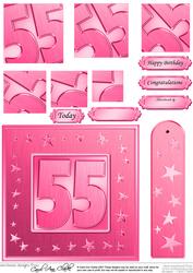55th Bright Metallic Age Quick Card with Twisted Pyramage