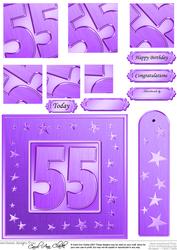 55th Bright Metallic Age Quick Card with Twisted Pyramage