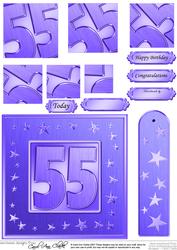 55th Bright Metallic Age Quick Card with Twisted Pyramage