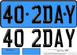 Large Dl 40th Birthday Novelty Number Plate and 3D Decoupage