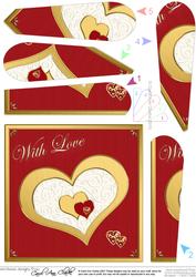 Elegant Hearts Quick Card with Fan Pyramage Topper