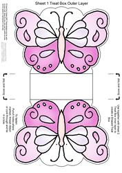 Fluttery Butterfly Shaped Treat or Favour Box Sheet 1