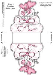 Wedding Cake Shaped Treat or Favour Box Sheet 1