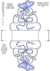 Wedding Cake Shaped Treat or Favour Box Sheet 1