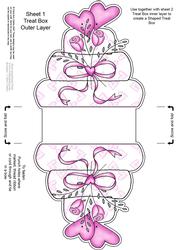 Wedding Cake Shaped Treat or Favour Box Sheet 1