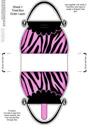 Zebra Striped Handbag Shaped Treat or Favour Box Sheet 1