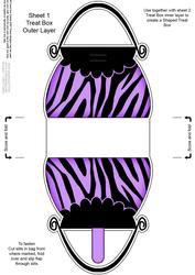 Zebra Striped Handbag Shaped Treat or Favour Box Sheet 1