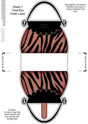 Zebra Striped Handbag Shaped Treat or Favour Box Sheet 1