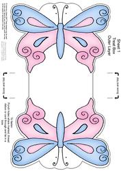 Fluttery Butterfly Shaped Treat or Favour Box Sheet 1